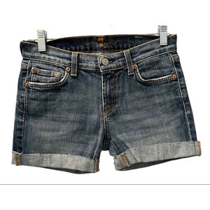 7 For All Mankind 7FAMK Size 25 Roxy Denim Blue Jean Shorts Stretch Casual